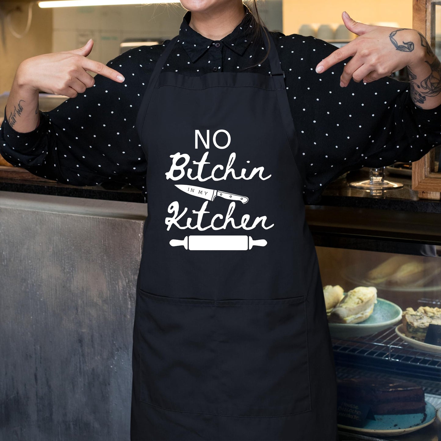 Be Buz No Bitchin In My Kitchen Aprons for Women Funny Printed Apron Gift for her Chef Apron Kitchen Apron BBQ Apron Gift Baking Apron Gift for MOM