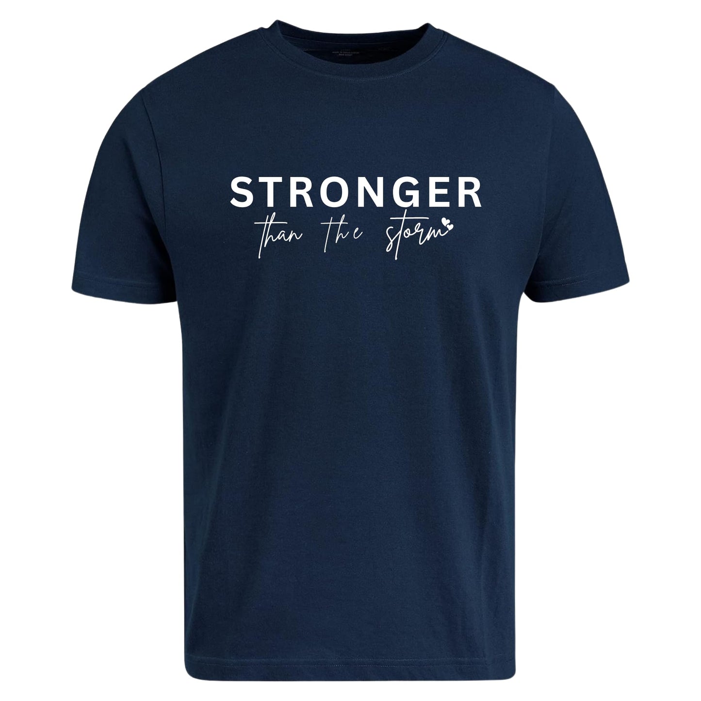 Be Buz Stronger Than The Storm Shirt Christian Shirt for Women Jesus Lover Faith Woman Religious T-Shirt Mom Tee Gift for Her - Top Tee