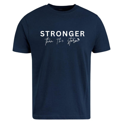 Be Buz Stronger Than The Storm Shirt Christian Shirt for Women Jesus Lover Faith Woman Religious T-Shirt Mom Tee Gift for Her - Top Tee