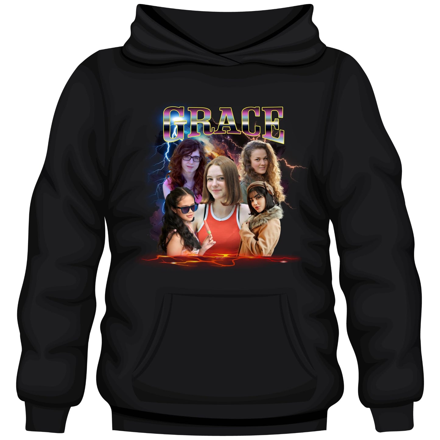 Personalized Bootleg Rap Tee, Sweatshirt, and Hoodie, Retro 90s Style Vintage Graphic tee – Custom Photo Shirt Women 100% Cotton Customised T Shirt, Gift for Music Lovers