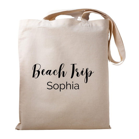 Be Buz Personalized Beach Tote Bag Custom Name & Design, Cotton Tote for Beach Days, Vacation, or Poolside Reusable Casual Bag for Work Shopping Travel