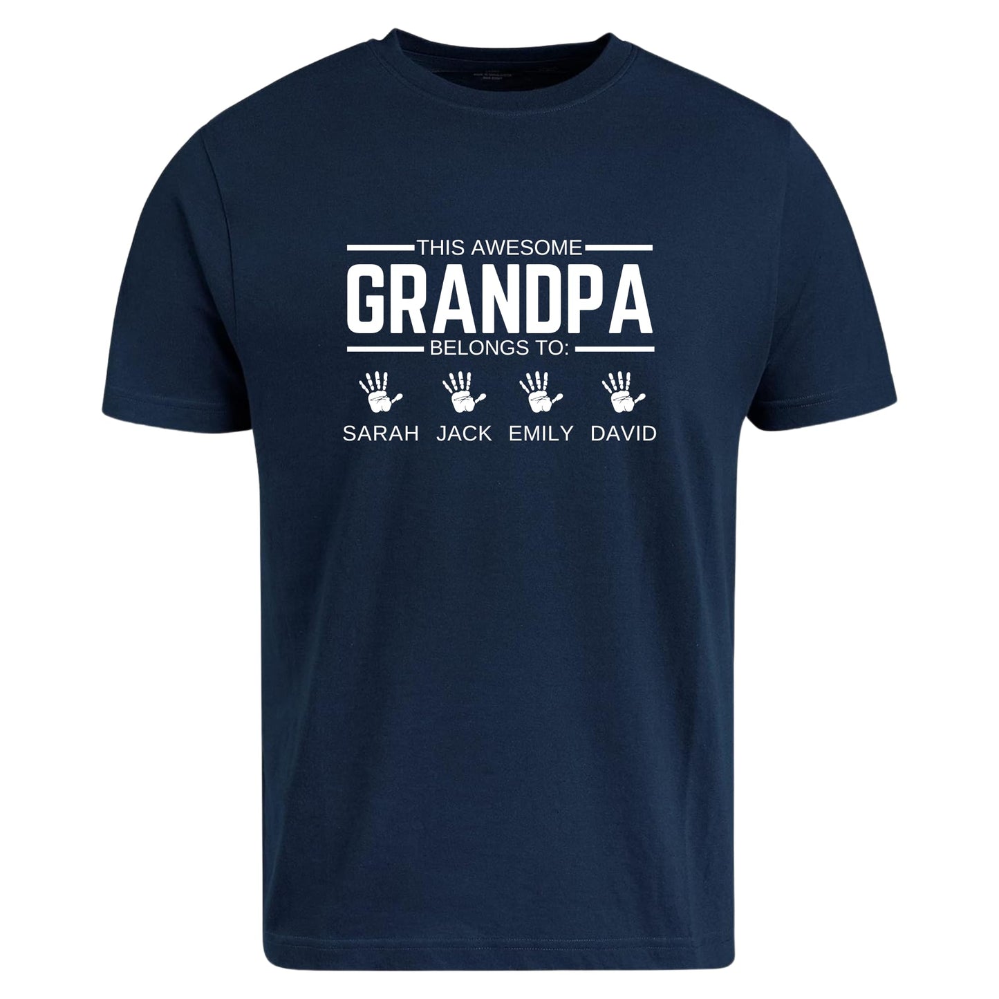 Be Buz Personalized Grandpa T-Shirt with Custom Grandkids Names This Awesome Grandpa Belongs to t Shirt for Grandpa - Top Tee