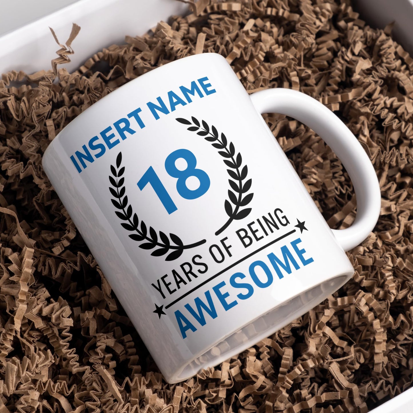 18Th Birthday Gift for Her Personalized 18 Years of Being Awesome Mug Custom Name Coffee Cup Funny Gift for Old Girl Birthday Present for Women