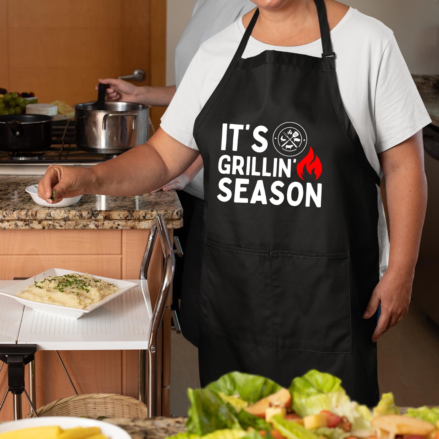 Its Grillin Season Funny Aprons for Women Printed Apron Gift for Her Chef Apron Kitchen Apron BBQ Apron Gift Baking Apron Father Day Gift