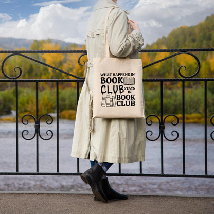 Be Buz Book Club Tote Bag - Stylish and Durable Reusable Bag for Book Lovers Readers and Bibliophiles Perfect for Library Visits Bookstore Hauls and Book Club Meetings