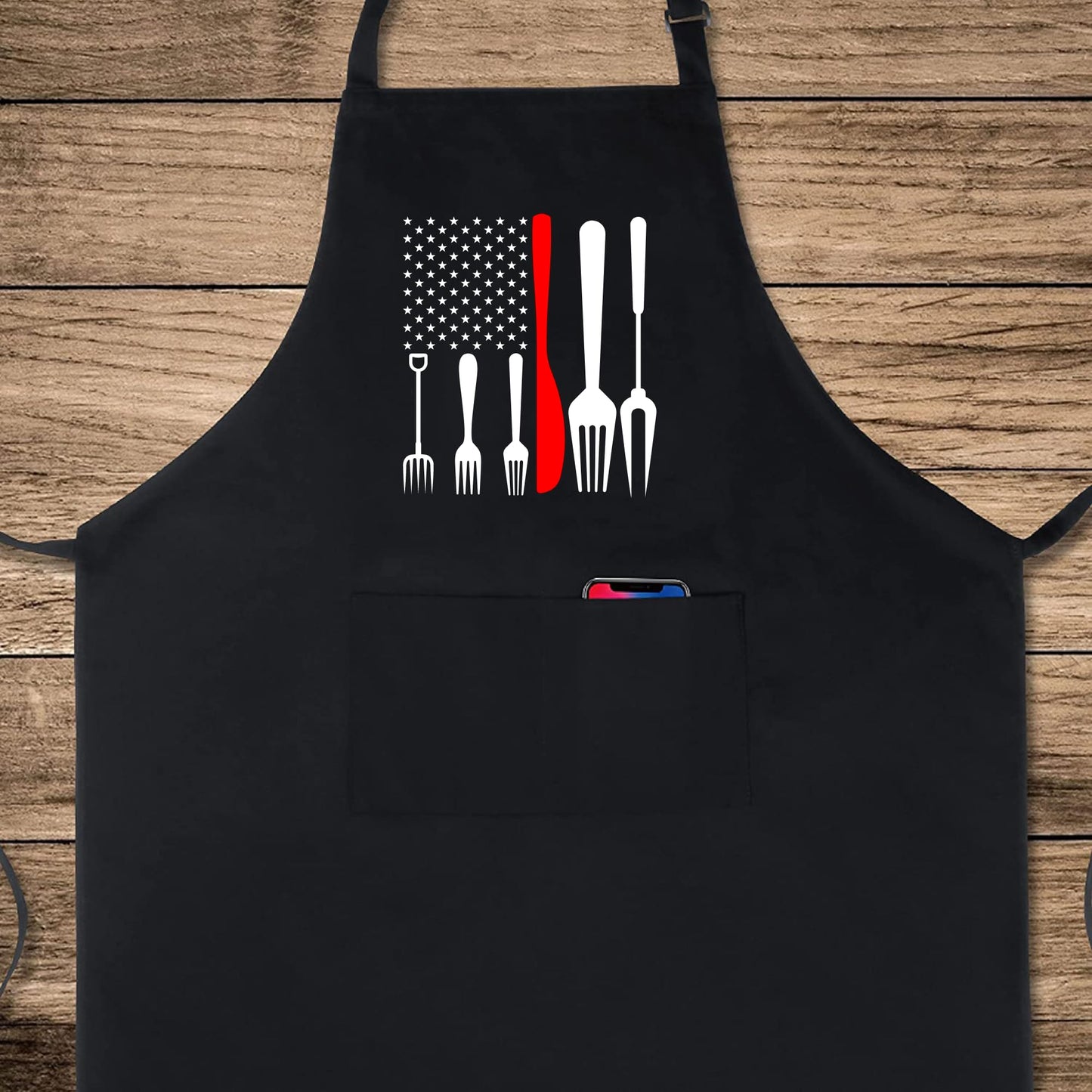 Patriotic Grill Apron, American Flag Apron, BBQ Tools Apron, Gift for Dad, Father's Day Gift, Flag BBQ Apron, Dad BBQ Apron,