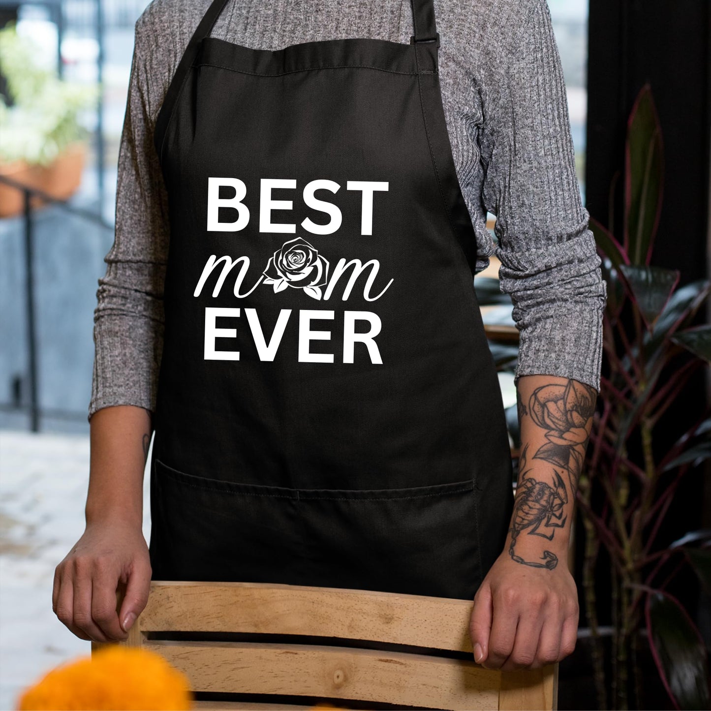 Best Mom Ever Funny Aprons for Women Mum Aprons Gift for Her Chef Apron Kitchen Apron BBQ Apron Grill Apron Mother Day Gift Black Apron