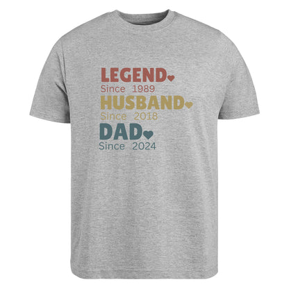 Be Buz Men's Legend Husband Dad Personalized T-Shirt for Dad, Husband, Grandpa