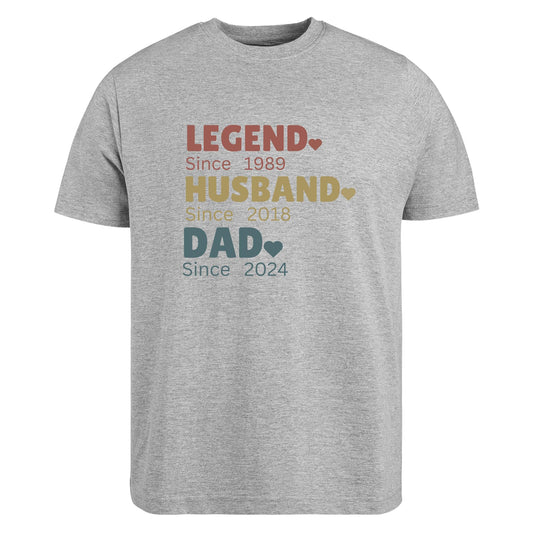 Be Buz Men's Legend Husband Dad Personalized T-Shirt for Dad, Husband, Grandpa