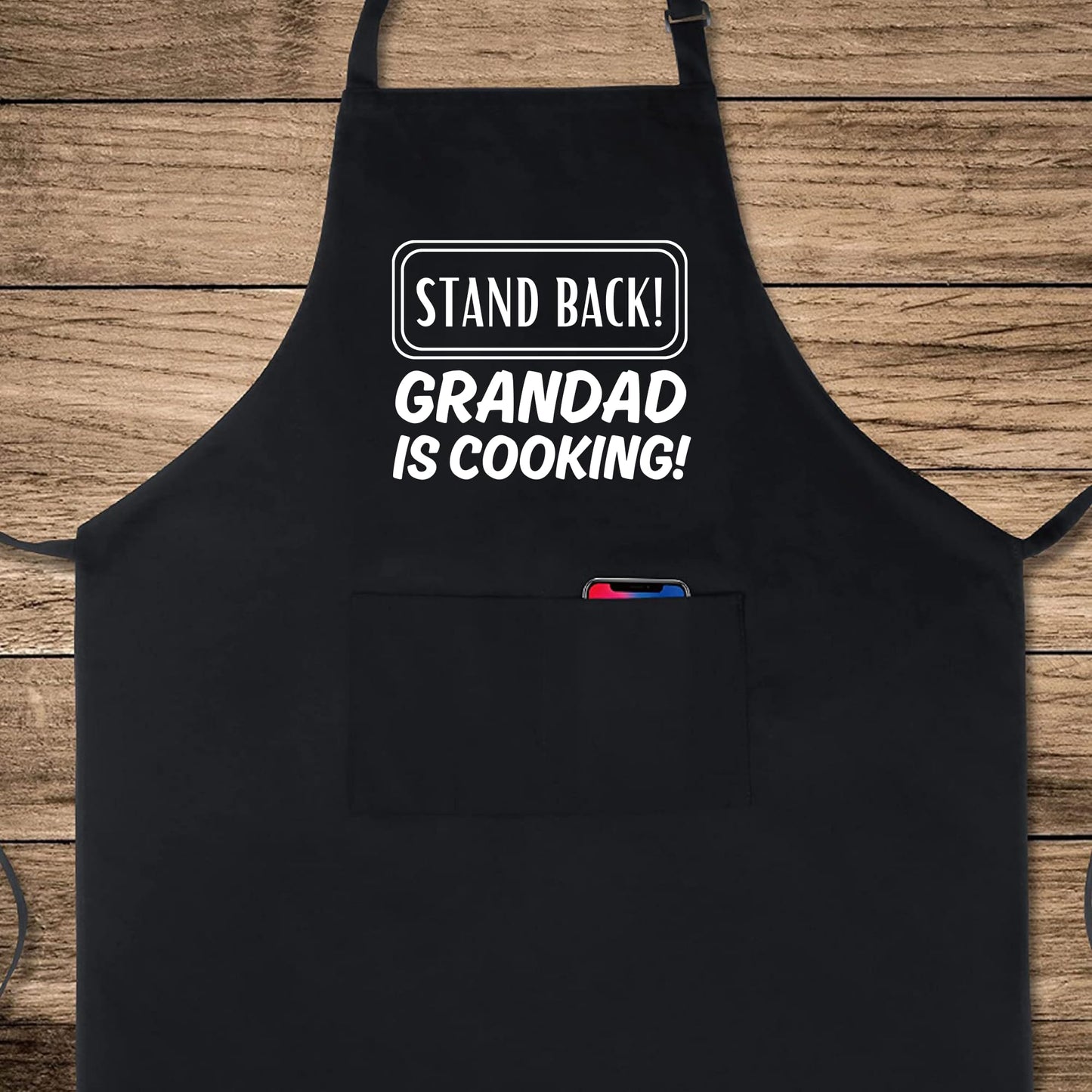 Stand Back Grandad Is Cooking Apron Fathers Day BBQ Novelty Apron Funny Apron for Grandads gift for him dad gift BBQ Cooking Apron