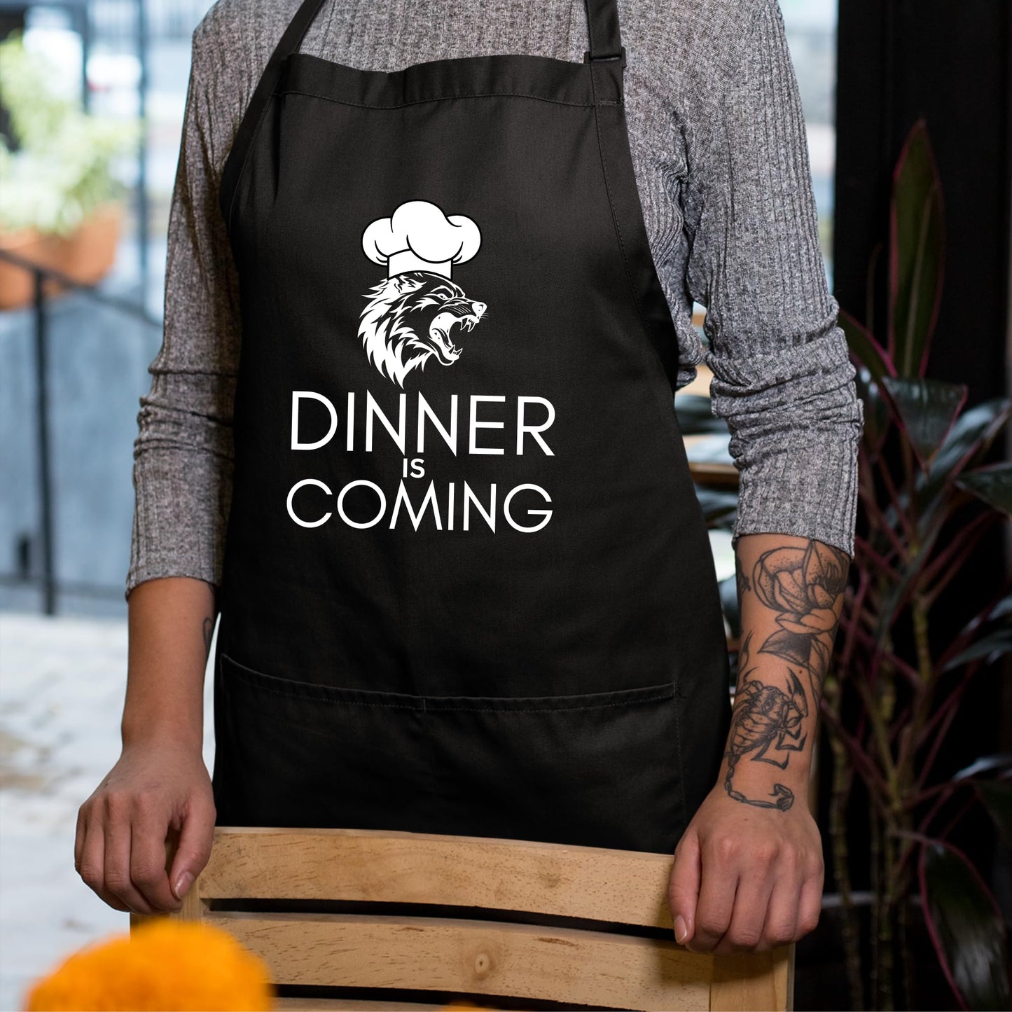 Dinner Is Comming Funny Aprons for Women Printed Apron Gift for Her Chef Apron Kitchen Apron BBQ Apron Gift Baking Apron Father Day Gift