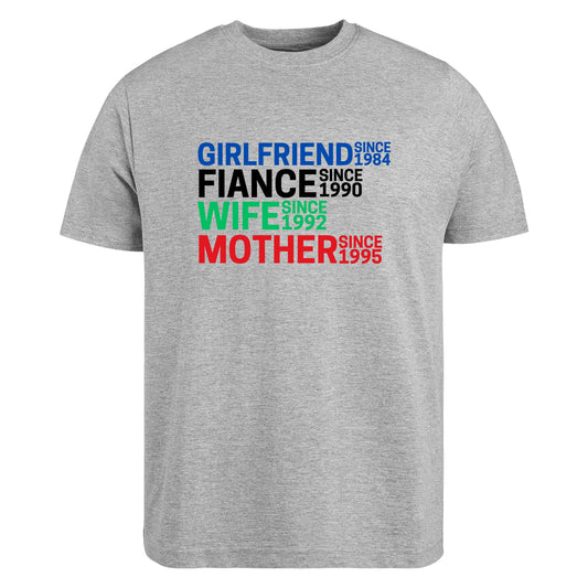 Be Buz Custom Girlfriend Fiancé Wife Mother T-Shirt Personalized Date Milestone Women’s Graphic Tee Funny Relationship Shirt