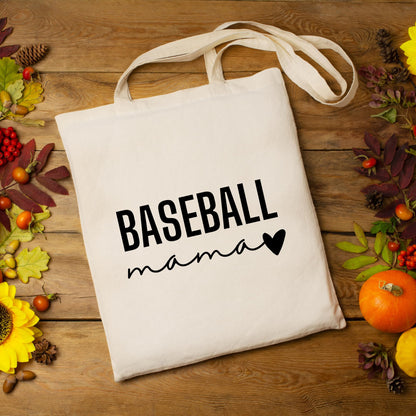Be Buz Baseball Mama Tote Bag Reusable Cotton Bag for Game Day, Travel, or Everyday Use Sports Mom Gift Softball or Baseball Fan Tote for Moms