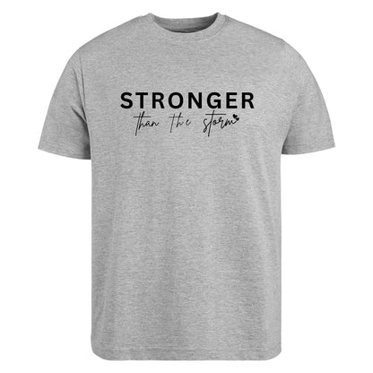 Be Buz Stronger Than The Storm Shirt Christian Shirt for Women Jesus Lover Faith Woman Religious T-Shirt Mom Tee Gift for Her - Top Tee