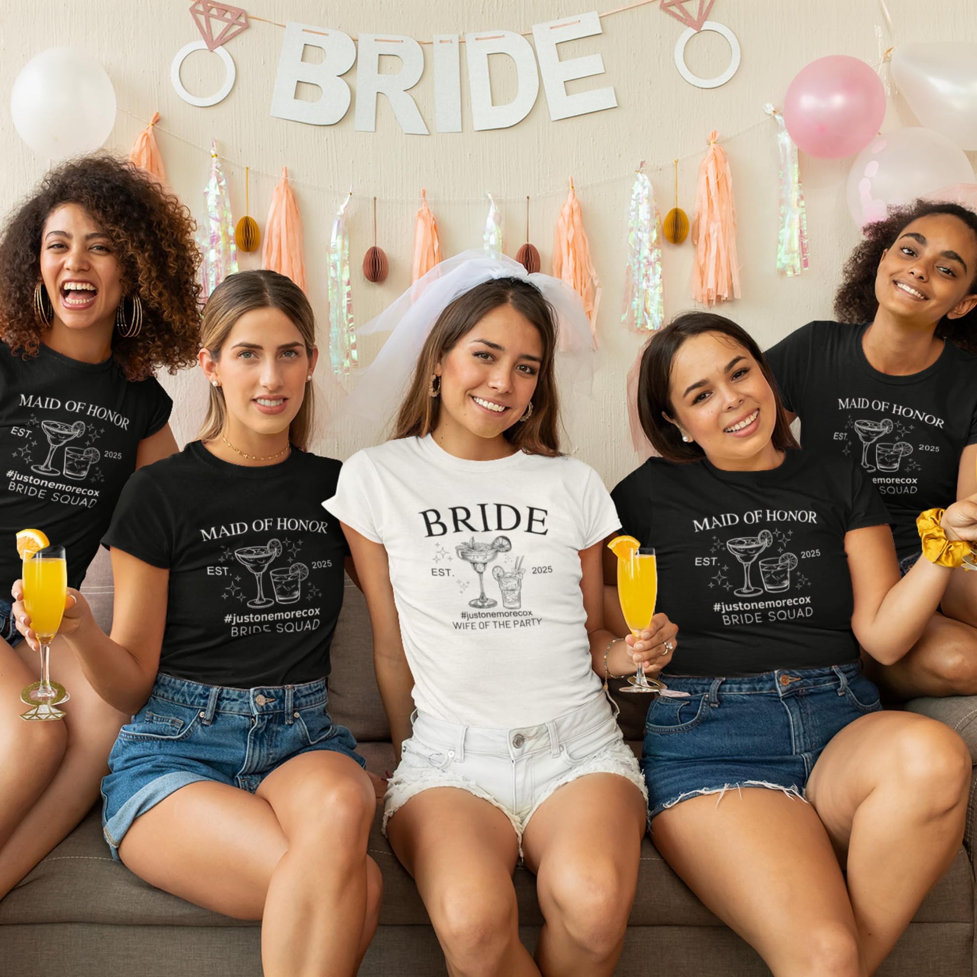 Be Buz Bachelorette Party T-Shirts, Personalized Bridal Party Matching Tees Maid of Honor Bridesmaids Shirts - Top Tee