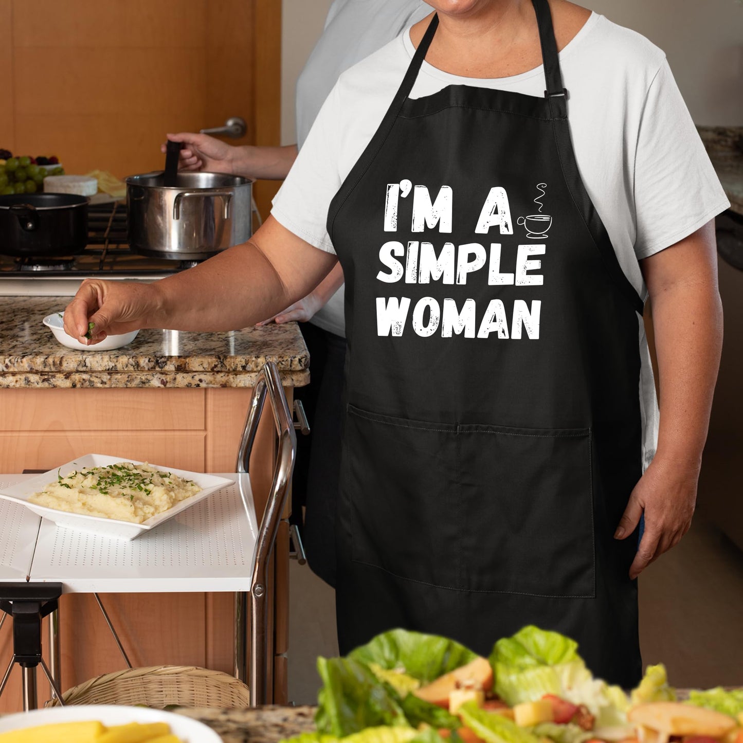 I'M A Simple Women Funny Aprons for Women Printed Apron Gift for Her Chef Apron Kitchen Apron BBQ Apron Gift Baking Apron Mother Day Gift