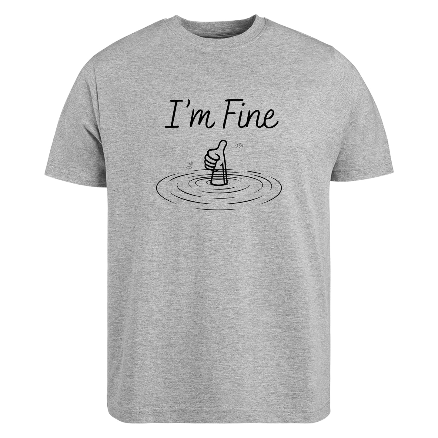 Be Buz I'm Fine Funny T-Shirt – Thumbs-Up Graphic Tee – Everything is Fine Humor Shirt – Sarcastic Gift T-Shirt for Men & Women - Top Tee