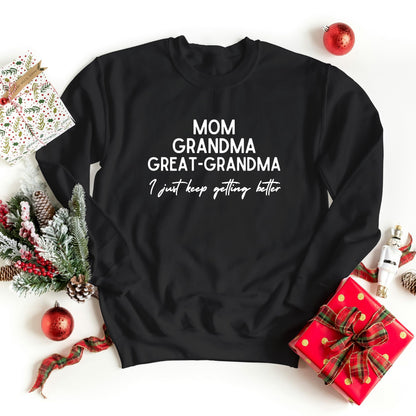 Be Buz Mom Grandma Great-Grandma Sweatshirt Baby Reveal to Family Pregnancy Announcement Gift Great Grandma Mother’s Day Sweatshirt - Top Tee