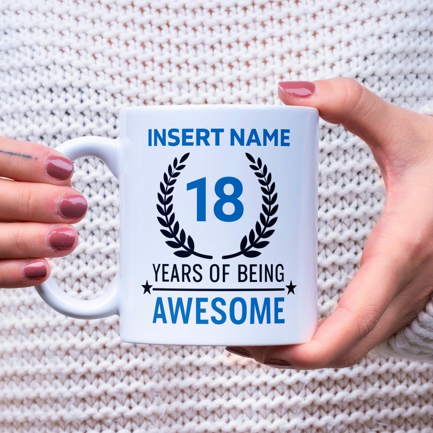 18Th Birthday Gift for Her Personalized 18 Years of Being Awesome Mug Custom Name Coffee Cup Funny Gift for Old Girl Birthday Present for Women