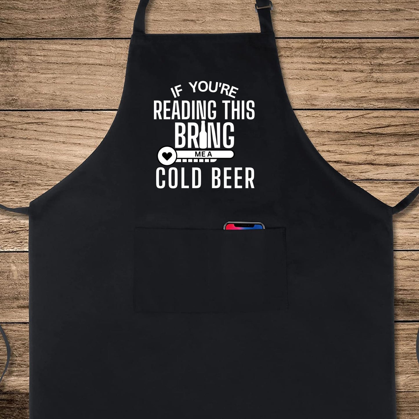 If You are Reading This Bring Me A Cold Beer Aprons for Women men Funny Printed Apron Gift for Her Chef Apron Kitchen Apron BBQ Apron Gift Baking Apron Father Day Gift