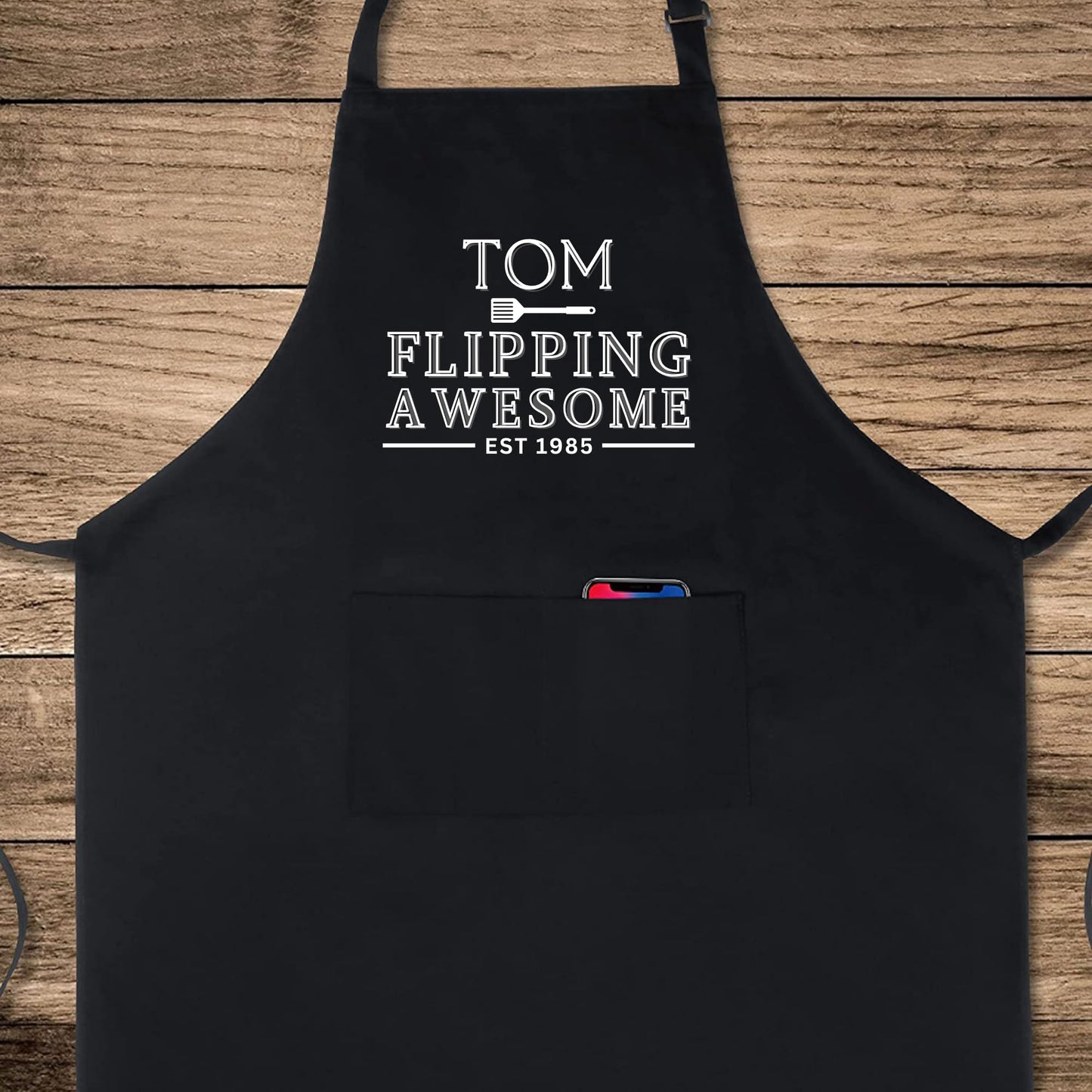 Flipping Awesome Custom Apron Grill Apron Gift for Him Her Aprons for Mens womens Dad Apron Chef Apron Kitchen Apron BBQ Apron Father Day Gift Black Apron