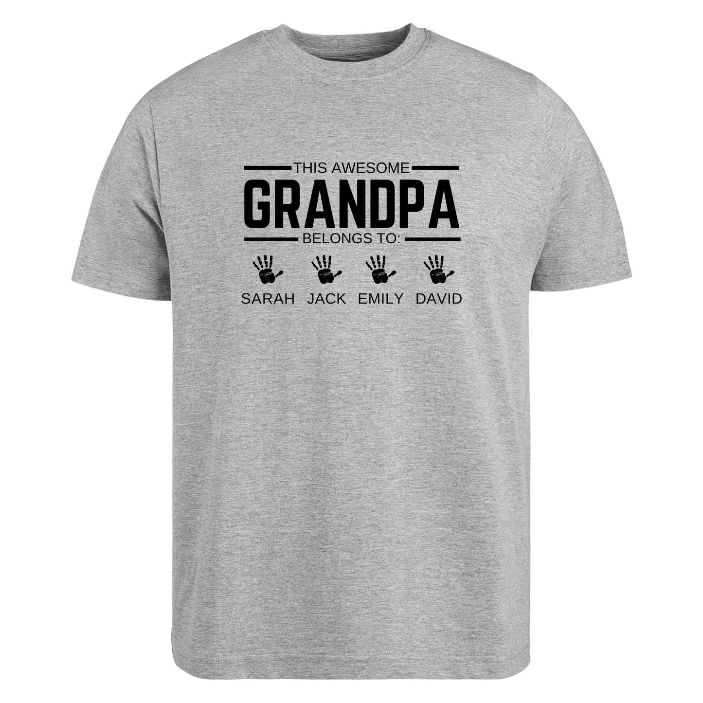 Be Buz Personalized Grandpa T-Shirt with Custom Grandkids Names This Awesome Grandpa Belongs to t Shirt for Grandpa - Top Tee