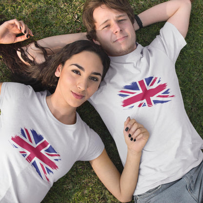 Be Buz Union Jack Flag T-Shirt for Women Great Britain Ladies Cool Distressed Flag Cotton Shirt Gift for her
