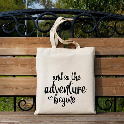 Be Buz Bridal Shower Gifts for Bride And So the Adventure Begins tote bag Reusable Casual Bag for Work Shopping Travel