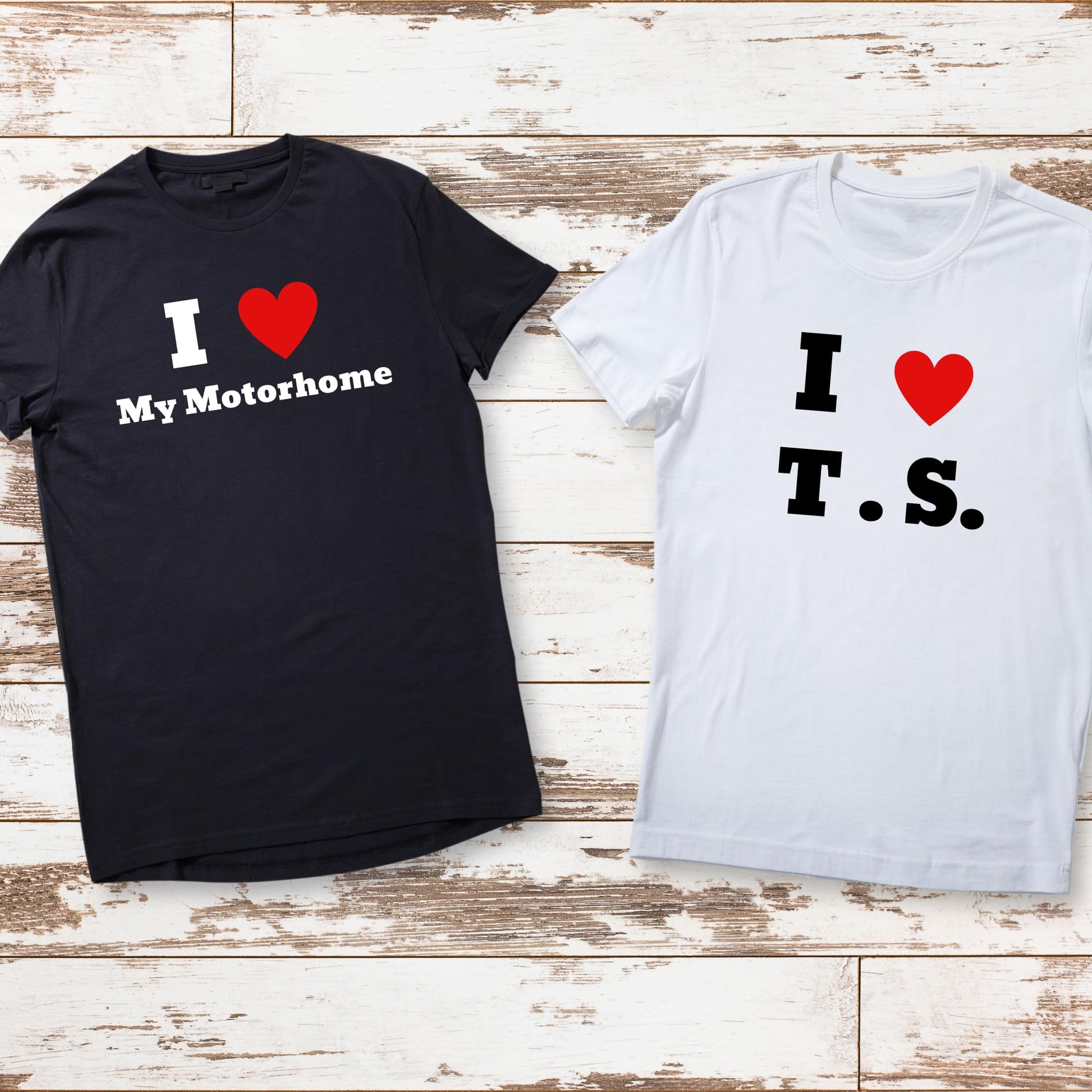 I Heart Personalised Cotton T-Shirt, White and Black, S-XXL - Top Tee