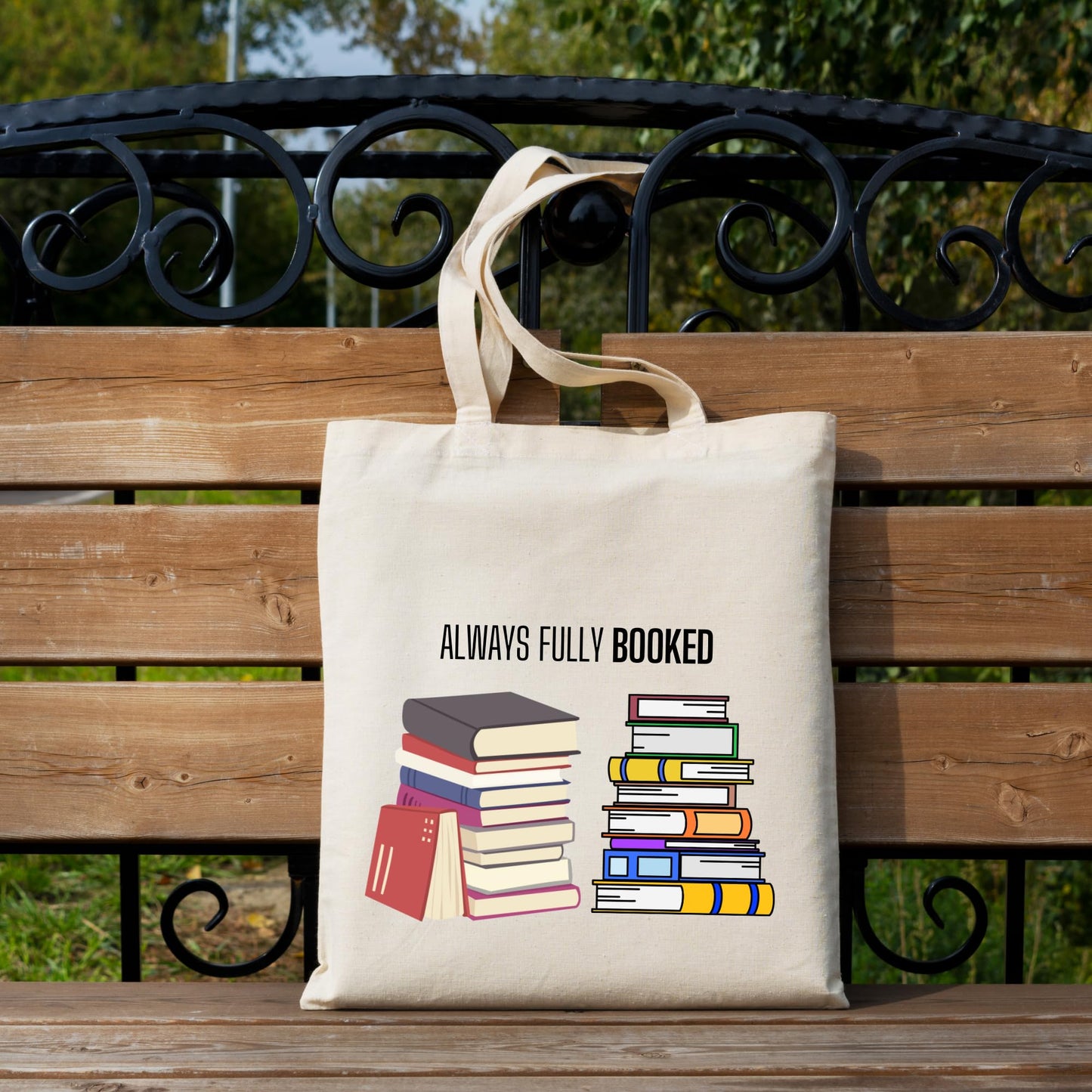 Be Buz Always Fully Booked Reusable Tote Bag Funny Library Cotton Tote Bag Casual Bag for Work Shopping Travel School Bag Book Lovers Gift