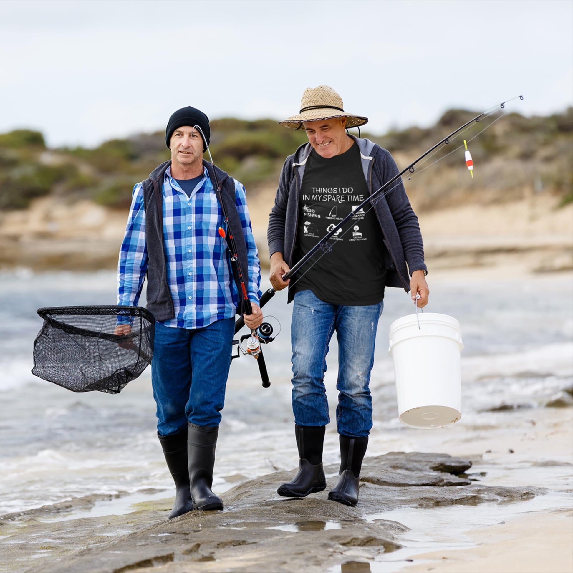 Things I Do in My Spare Time Go Fishing T-Shirt - Funny Fishing Lover Gift Idea for Men & Women - Soft Cotton Tee for Anglers & Hobbyists - Top Tee