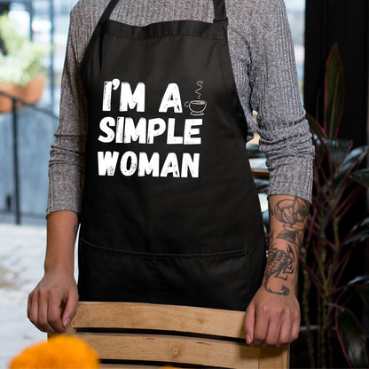 I'M A Simple Women Funny Aprons for Women Printed Apron Gift for Her Chef Apron Kitchen Apron BBQ Apron Gift Baking Apron Mother Day Gift