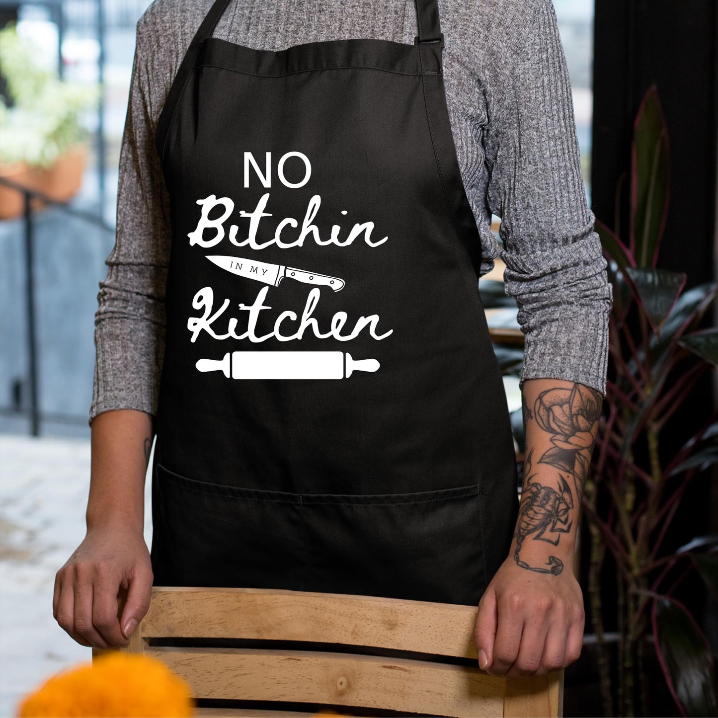 Be Buz No Bitchin In My Kitchen Aprons for Women Funny Printed Apron Gift for her Chef Apron Kitchen Apron BBQ Apron Gift Baking Apron Gift for MOM