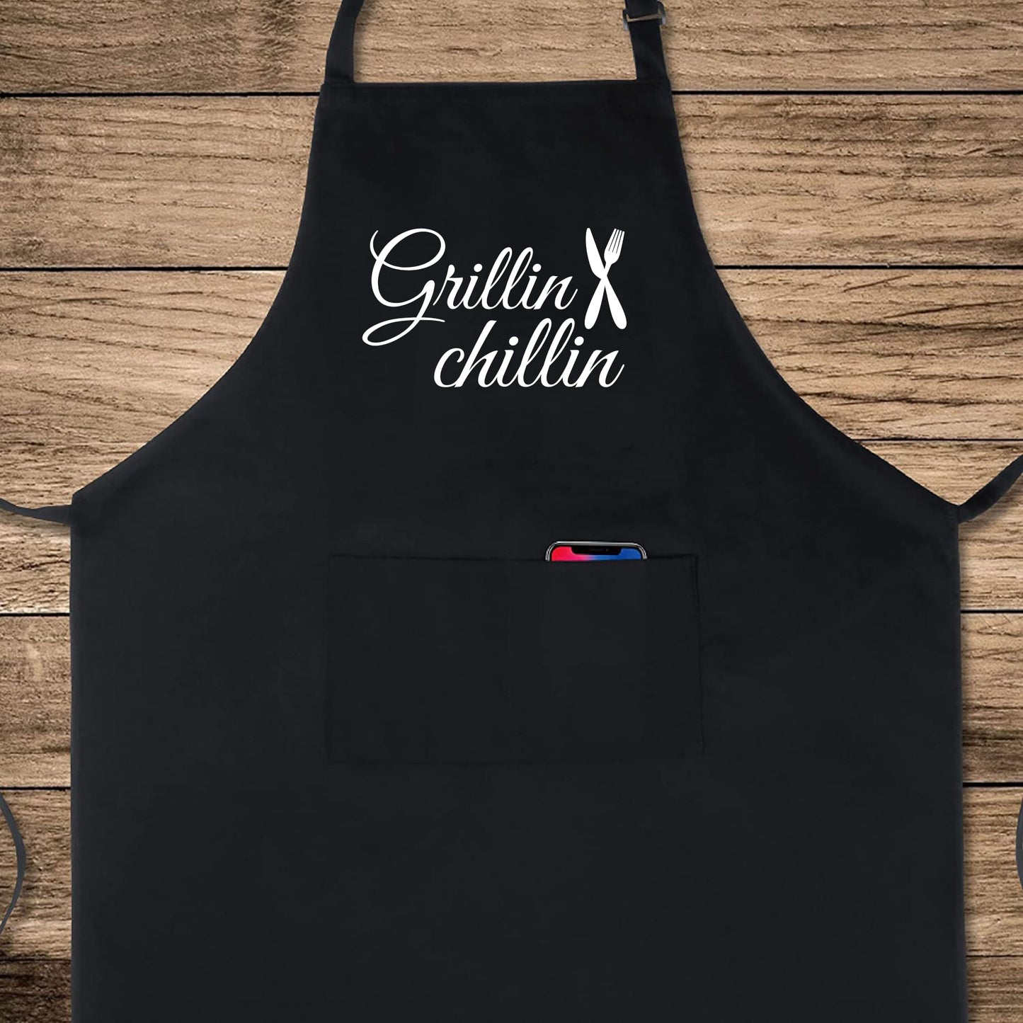 Grillin Cillin Chef Funny Aprons for Women Printed Apron Gift for Her Chef Apron Kitchen Apron BBQ Apron Gift Baking Apron Father Day Gift