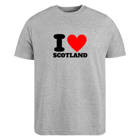 Be Buz I Love Scotland T-Shirt Unisex Graphic Tee with Classic Heart Design Trendy Scottish Souvenir Shirt for Men and Women