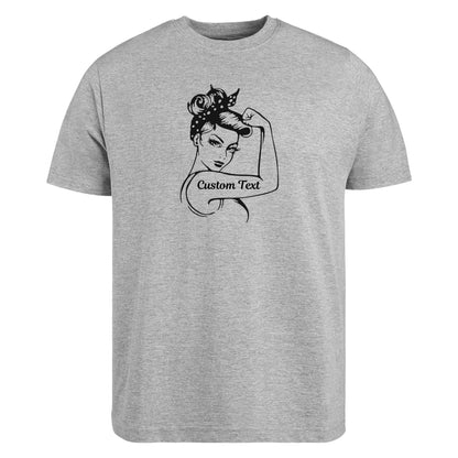 Be Buz Custom Women's Strong Girl Power T-Shirt Motivational Inspirational Empowering Cotton Shirt for Women and Girls