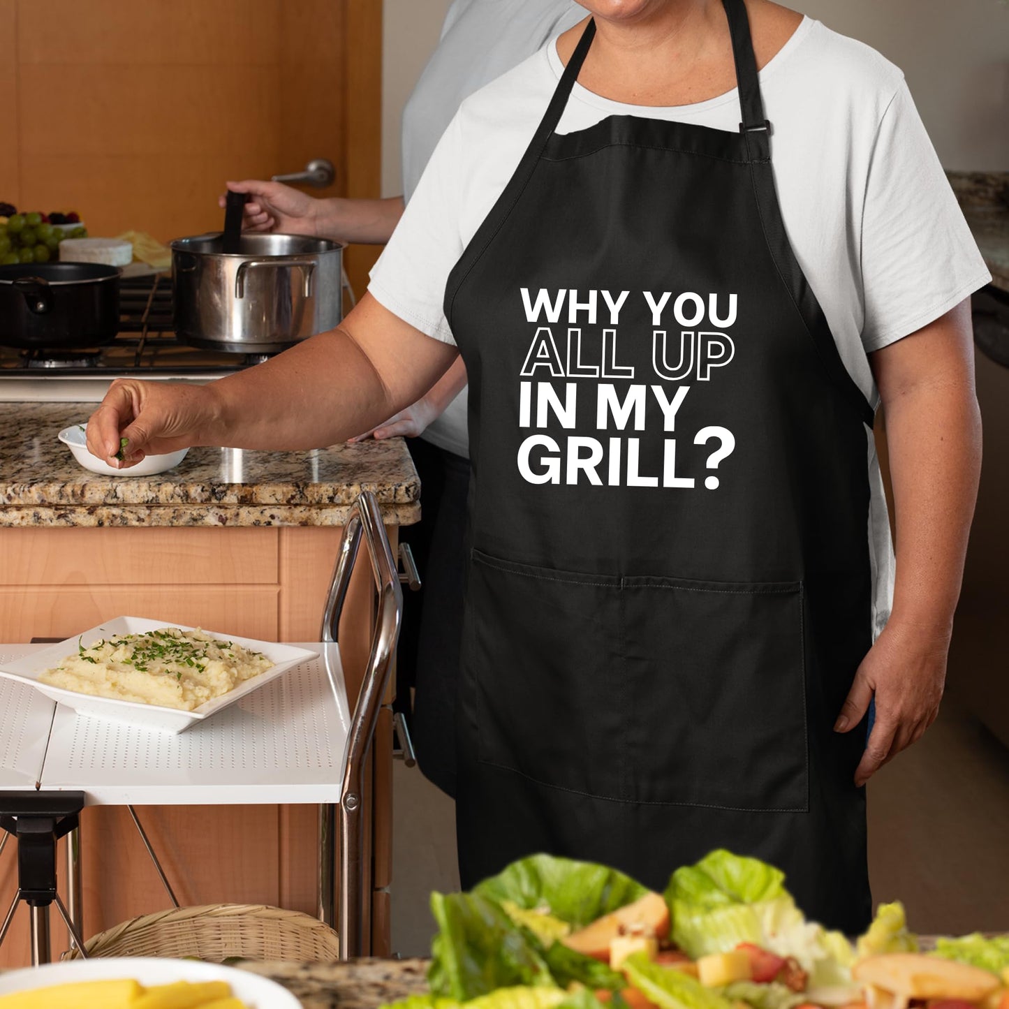 Why You All Up In My Grill? Funny Aprons for Women Gift for Her aprons for men Father Day Gift Birthday Gifts for Husband Grilling Apron