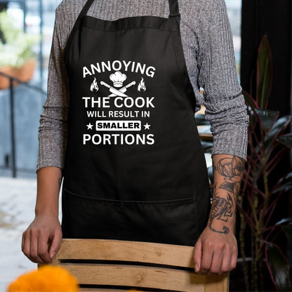 Annoying The Cook Will Result In Smaller Portions Chef Funny Aprons for Women Printed Apron Gift for Her Chef Apron Kitchen Apron BBQ Apron Gift Baking Apron Father Day Gift