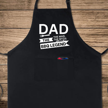 DAD The Man The Myth BBQ Legend Funny Aprons for Men Printed Apron Gift for Him Chef Apron Kitchen Apron BBQ Apron Gift Baking Apron Father Day