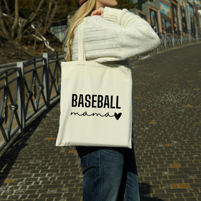 Be Buz Baseball Mama Tote Bag Reusable Cotton Bag for Game Day, Travel, or Everyday Use Sports Mom Gift Softball or Baseball Fan Tote for Moms