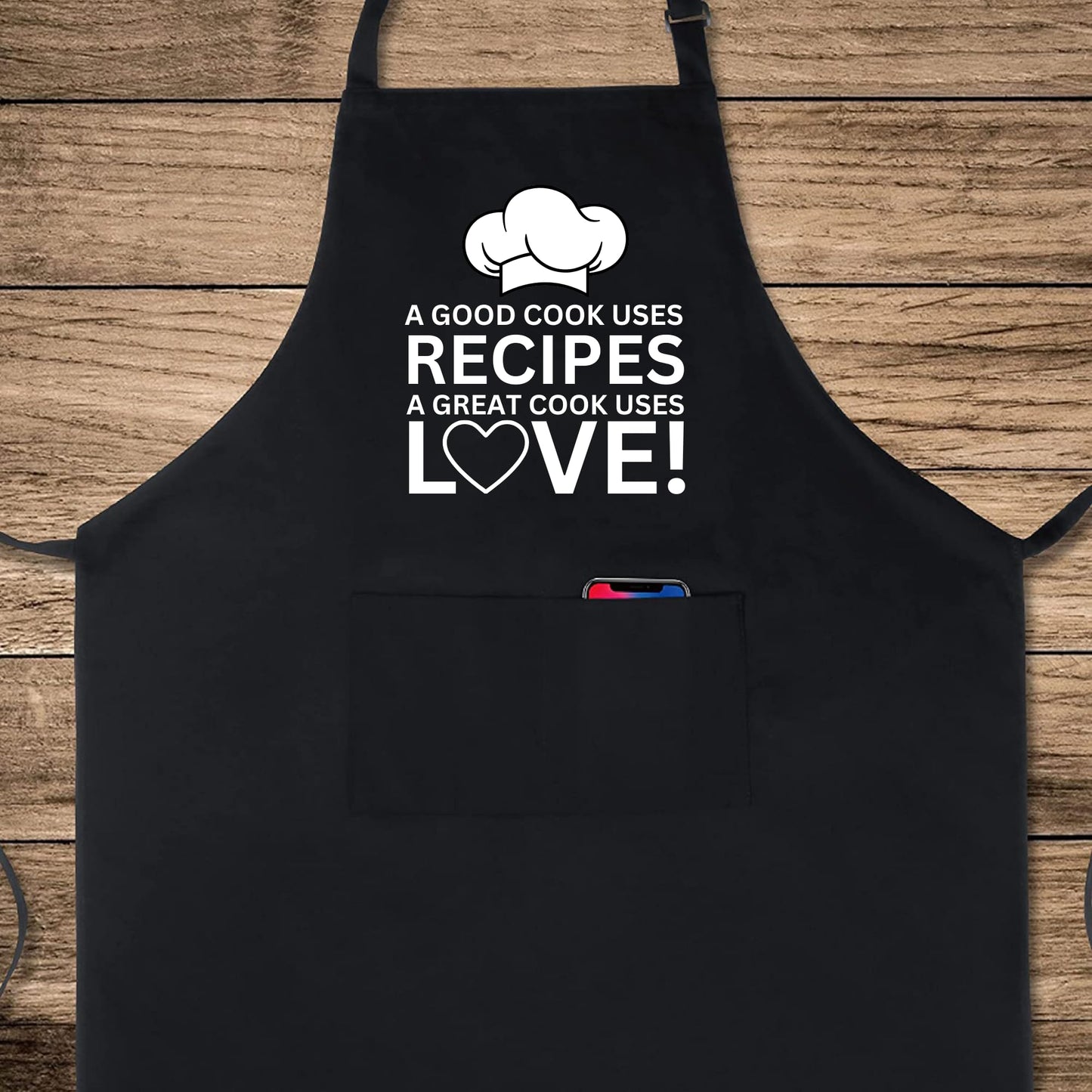 A Good Cook Uses Recipes A Great Cook Uses Love Funny Aprons for Women Printed Apron Gift for Her Chef Apron Kitchen Apron BBQ Apron Gift Baking Apron Father Day Gift