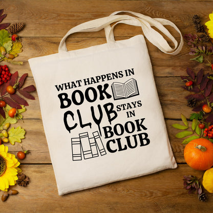 Be Buz Book Club Tote Bag - Stylish and Durable Reusable Bag for Book Lovers Readers and Bibliophiles Perfect for Library Visits Bookstore Hauls and Book Club Meetings
