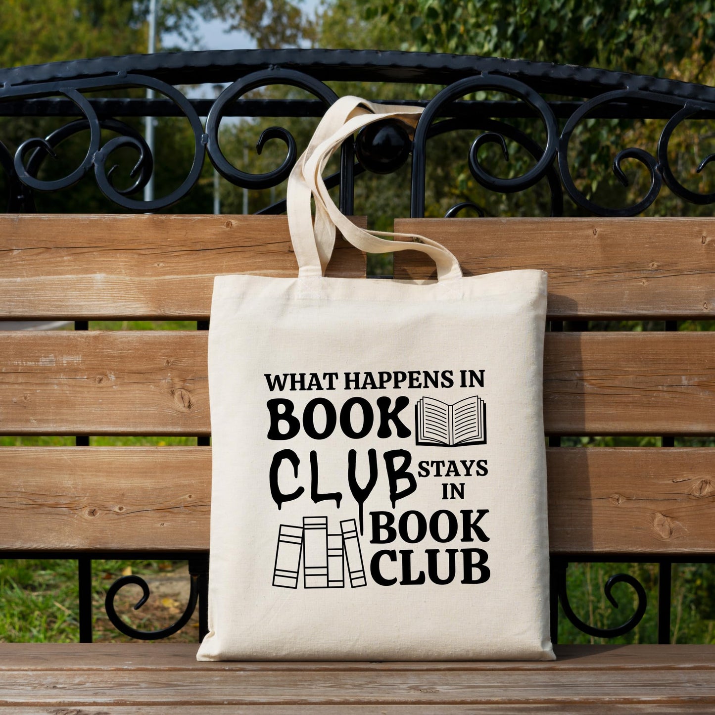 Be Buz Book Club Tote Bag - Stylish and Durable Reusable Bag for Book Lovers Readers and Bibliophiles Perfect for Library Visits Bookstore Hauls and Book Club Meetings