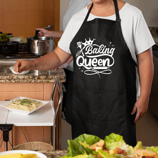 Baking Queen Aprons for Women Funny Printed Apron Gift for her Chef Apron Kitchen Apron BBQ Apron Gift Baking Apron Gift for MOM