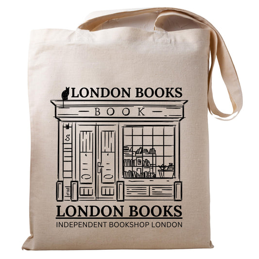 London Books Print Tote Bag Uni Bag for Book Lovers Reusable Casual Bag for Work Shopping Travel womens tote