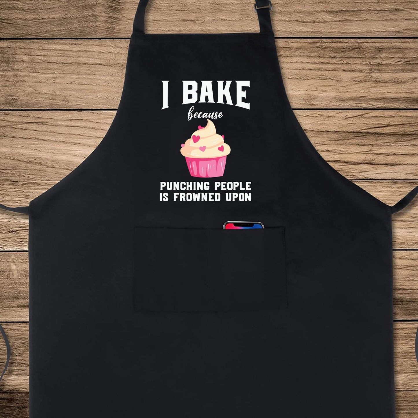 I Bake Because Punching People Frowned Upon Funny Aprons for Men Women Gift for her Chef Apron Kitchen Apron BBQ