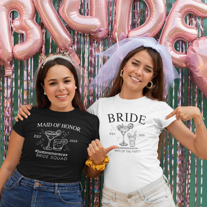 Be Buz Bachelorette Party T-Shirts, Personalized Bridal Party Matching Tees Maid of Honor Bridesmaids Shirts - Top Tee