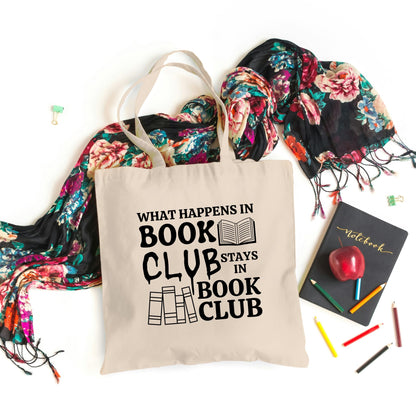 Be Buz Book Club Tote Bag - Stylish and Durable Reusable Bag for Book Lovers Readers and Bibliophiles Perfect for Library Visits Bookstore Hauls and Book Club Meetings