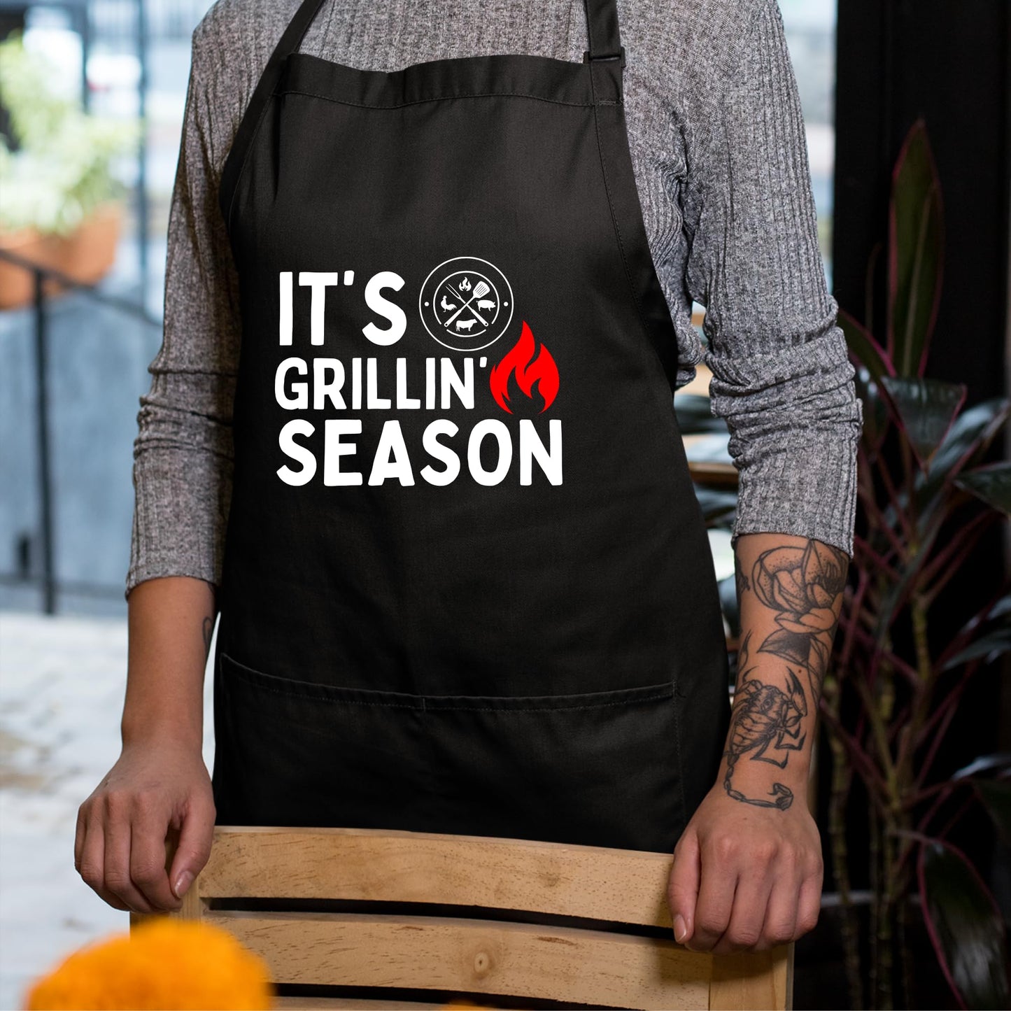 Its Grillin Season Funny Aprons for Women Printed Apron Gift for Her Chef Apron Kitchen Apron BBQ Apron Gift Baking Apron Father Day Gift