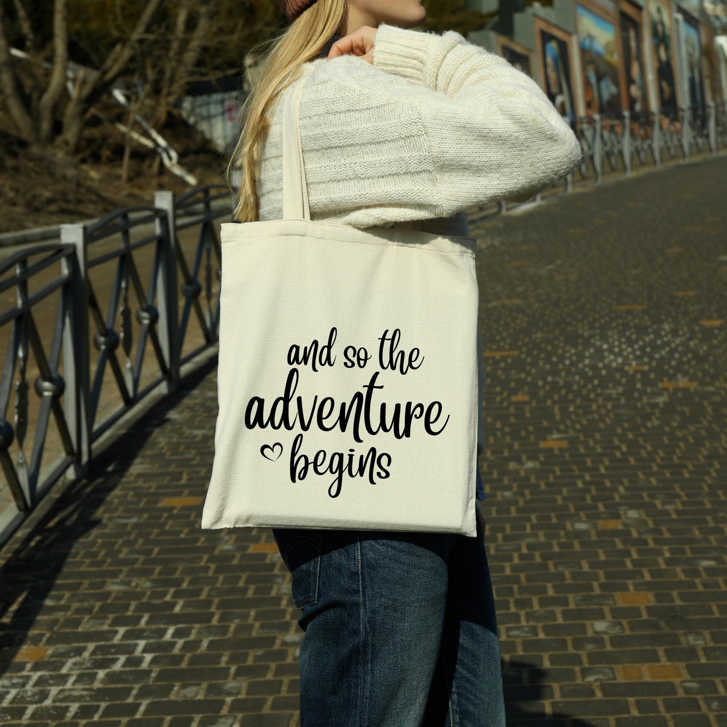 Be Buz Bridal Shower Gifts for Bride And So the Adventure Begins tote bag Reusable Casual Bag for Work Shopping Travel